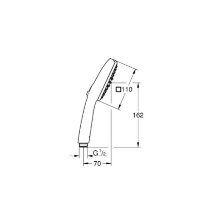 GROHE 1053162431 - Ročna prha VITALIO COMFORT 110 600 mm črna