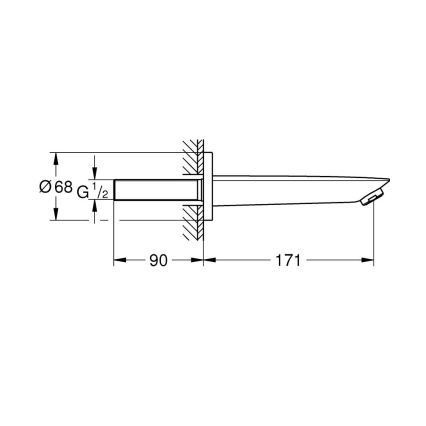 GROHE 13255001 - Odtokna garnitura BAUCOSMOPOLITAN 171 mm, sijajni krom