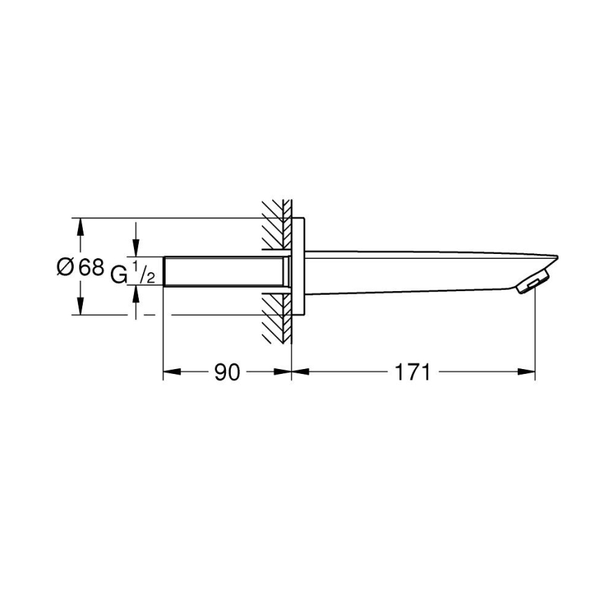 GROHE 13255001 - Odtokna garnitura BAUCOSMOPOLITAN 171 mm, sijajni krom