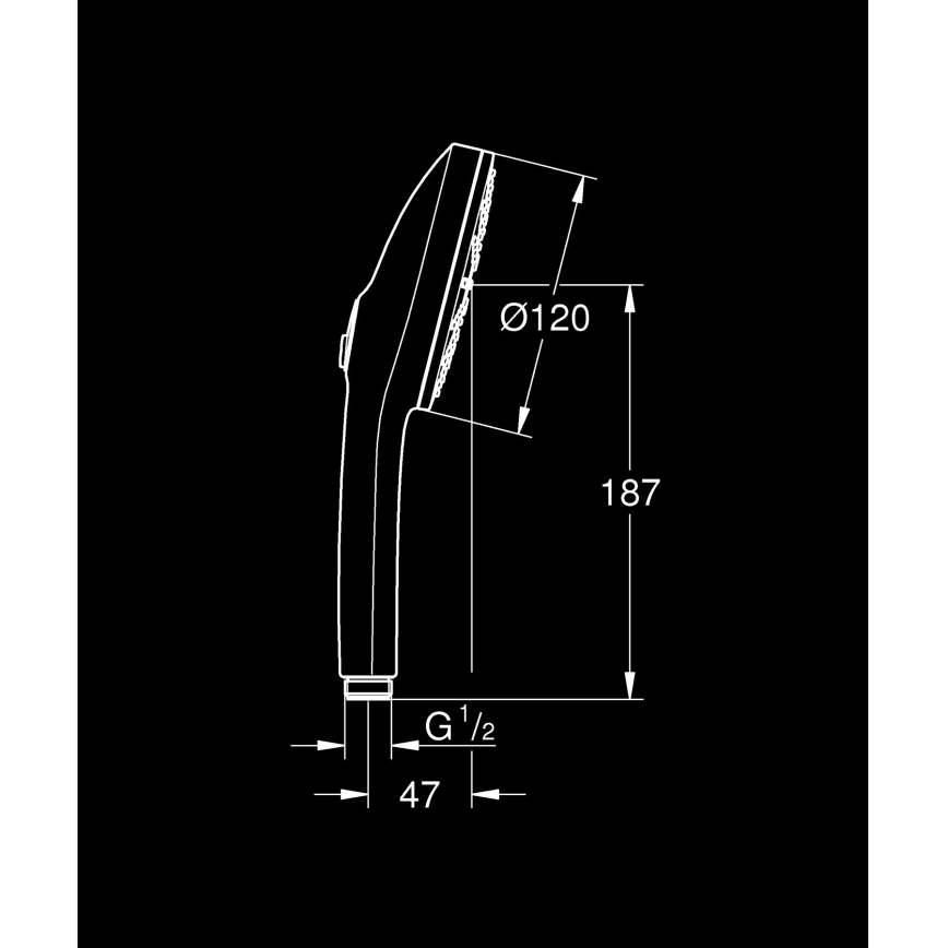 GROHE 1348632430 - Ročna prha VITALIO JOY+ 120 mm črna