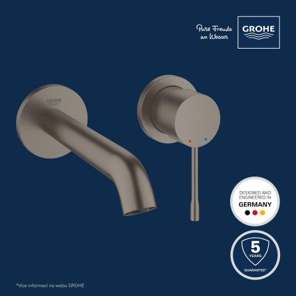 GROHE 19408AL1 - Mešalnik za umivalnik ESSENCE 183 mm grafit