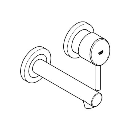 GROHE 19575001 - Mešalnik za umivalnik z dvema odprtinama CONCETTO 147 mm, sijajni krom