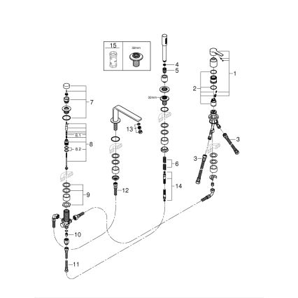 GROHE 19577001 - Štiriluknjična kopalna kombinacija LINEARE, sijajni krom