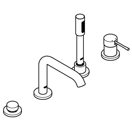 GROHE 19578DC1 - Kopalniška štiri-odprtinska kombinacija ESSENCE, nerjavno jeklo