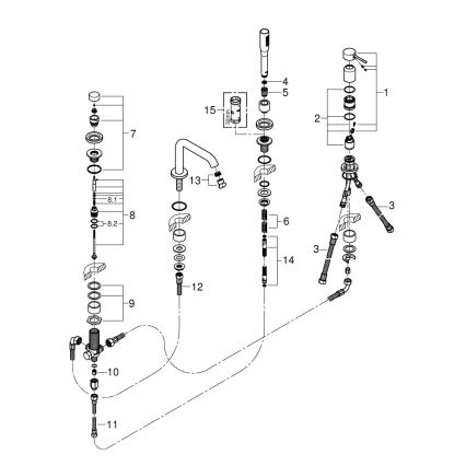 GROHE 19578DL1 - Kopalniška štiri-odprtinska kombinacija ESSENCE, bronasta
