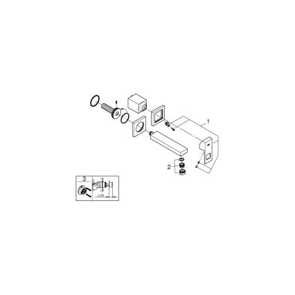 GROHE 19895000 - Umivalniška armatura za dve izvrtini EUROCUBE 171 mm sijajni krom