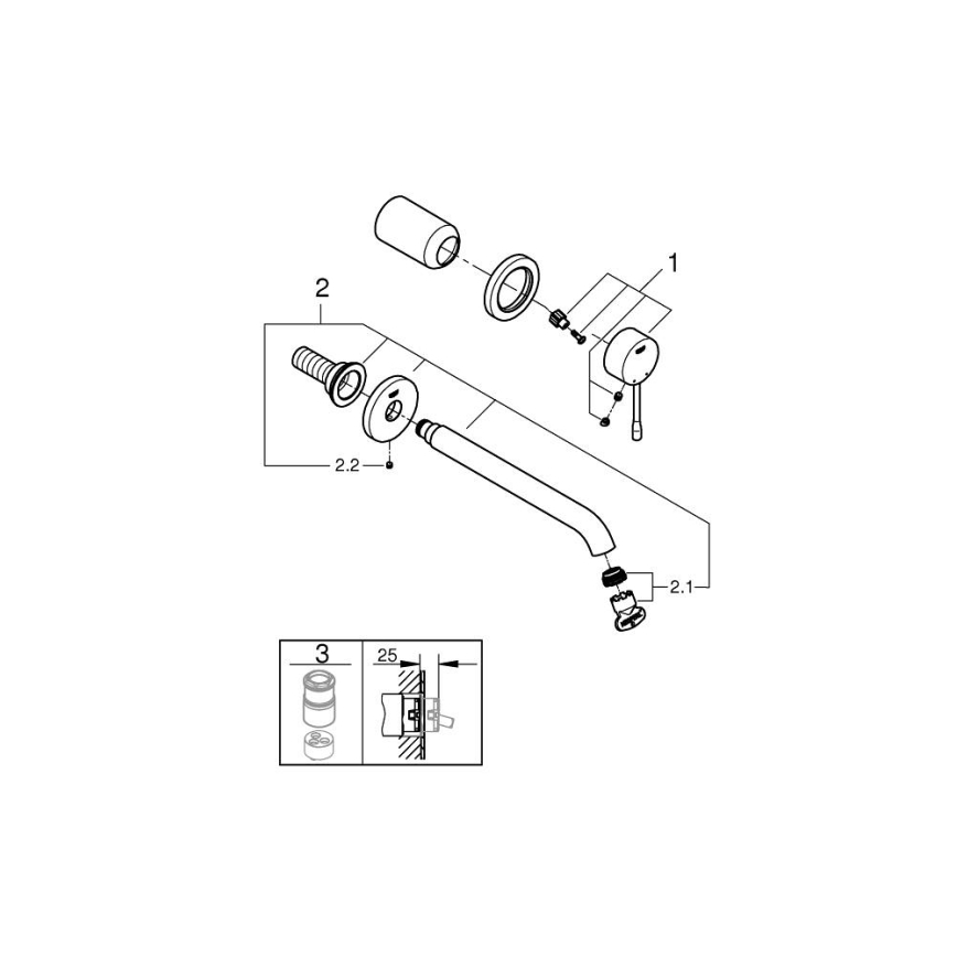 GROHE 19967001 - Umivalniška armatura ESSENCE 110 mm sijajni krom