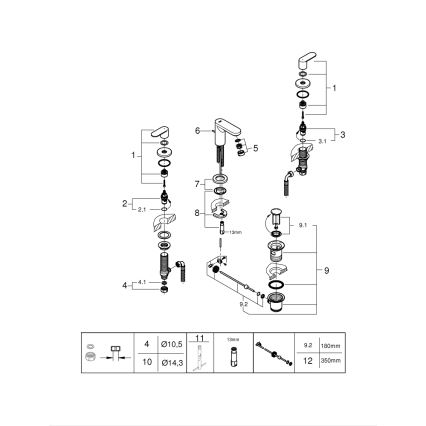 GROHE 20187000-Armatura za umivalnik s tremi odprtinami EUROSMART COSMOPOLITAN DN 15 krom