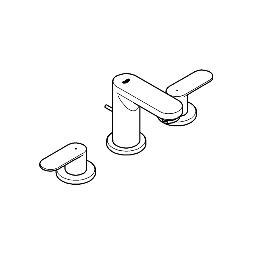 GROHE 20187000-Armatura za umivalnik s tremi odprtinami EUROSMART COSMOPOLITAN DN 15 krom