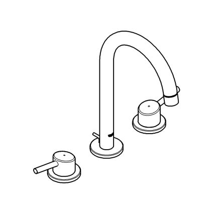 GROHE 20216001 - Trodelna umivalniška baterija CONCETTO DN 15, velikost L, krom