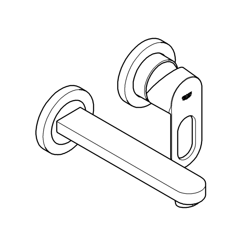 GROHE 20289000 - Umivalni mešalnik BAULOOP za montažo z dvema odprtinama, 110 mm, sijajni krom