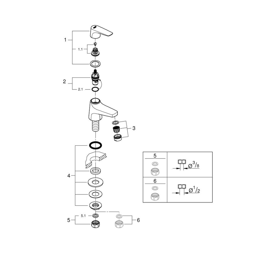 GROHE 20577000 - Stoječi ventil START FLOW DN 15, sijajni krom