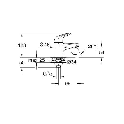 GROHE 20617001 - Stoječi ventil SWIFT velikost XS sijajni krom