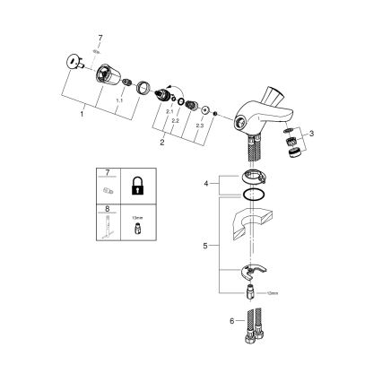 GROHE 21100001 - Pipa za umivalnik COSTA L DN 15, sijajni krom
