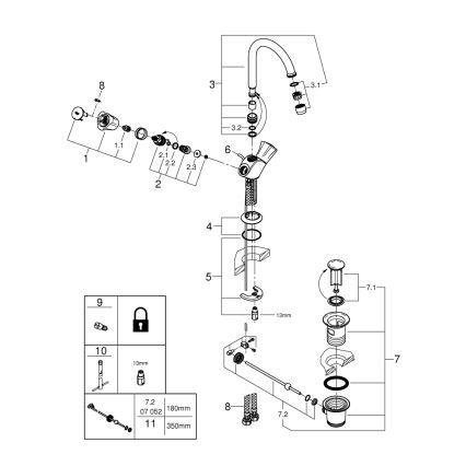 GROHE 21375001 - Pipa za umivalnik COSTA L sijajni krom