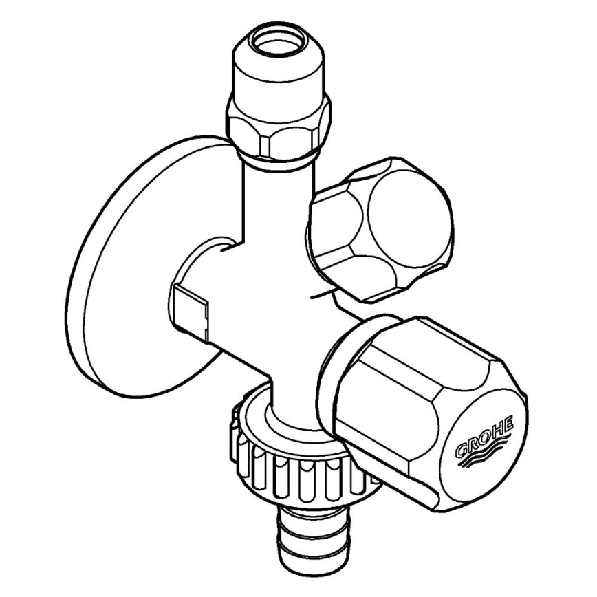 GROHE 22035000 - Kombiniran-kotni ventil UNIVERSAL DN 15 sijajni krom