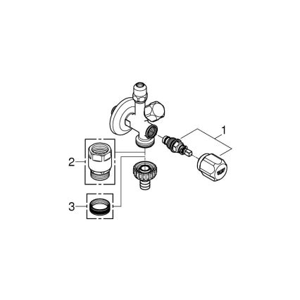 GROHE 22036000 - Kombiniran kotni ventil ORIGINAL WAS® DN 15, sijajni krom