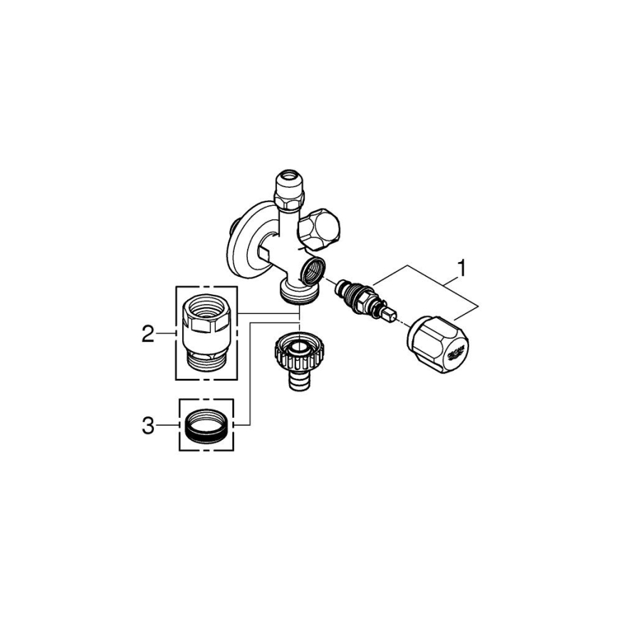 GROHE 22036000 - Kombiniran kotni ventil ORIGINAL WAS® DN 15, sijajni krom
