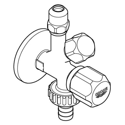 GROHE 22036000 - Kombiniran kotni ventil ORIGINAL WAS® DN 15, sijajni krom