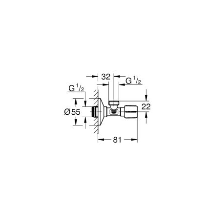 GROHE 22043000 - Kotni ventil UNIVERSAL DN 15, poliran krom