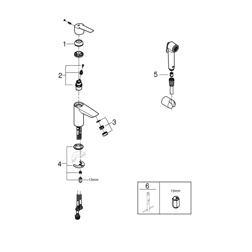 GROHE 231232433 - Armatūra za umivalnik START, DN 15, velikost S, črna