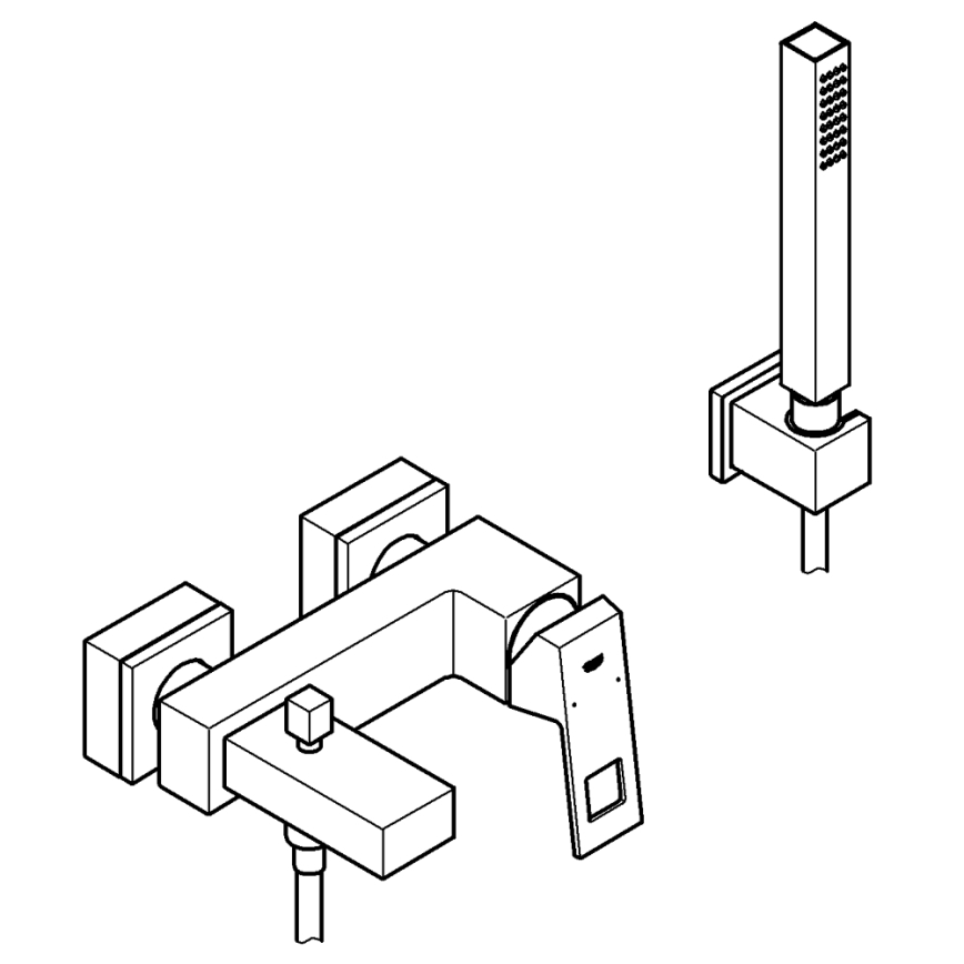 GROHE 23141000 - kopalniški set z mešalno baterijo EUROCUBE DN 15, sijajni krom