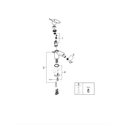 GROHE 23332001 - Pipa za bide BAUEDGE, velikost S, sijajni krom