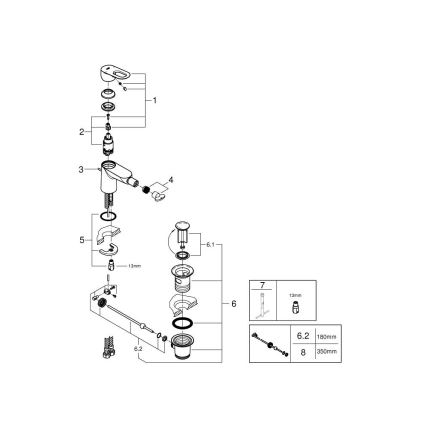 GROHE 23338000 - Pipa za bide BAULOOP, sijajni krom