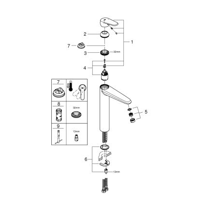 GROHE 23432000 - Pipa za umivalnik EURODISC COSMOPOLITAN velikost XL krom