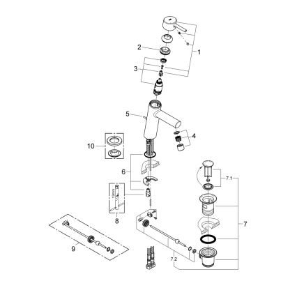 GROHE 23450001 - Pipa za umivalnik CONCETTO M, sijajni krom