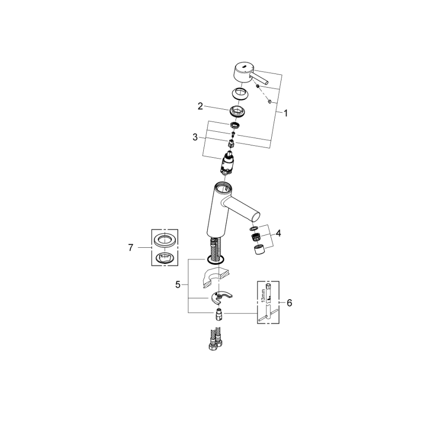 GROHE 23451001 - Mešalna pipa za umivalnik CONCETTO DN 15, sijajni krom