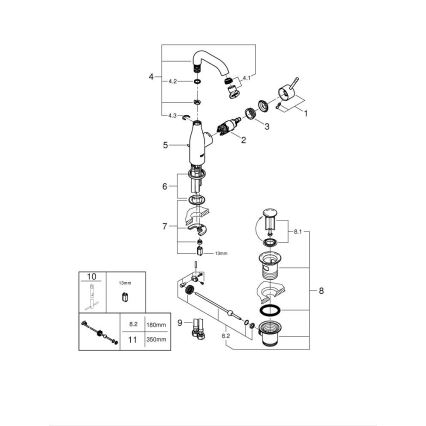 GROHE 23462AL1 - Armatura za umivalnik ESSENCE, velikost M, grafit