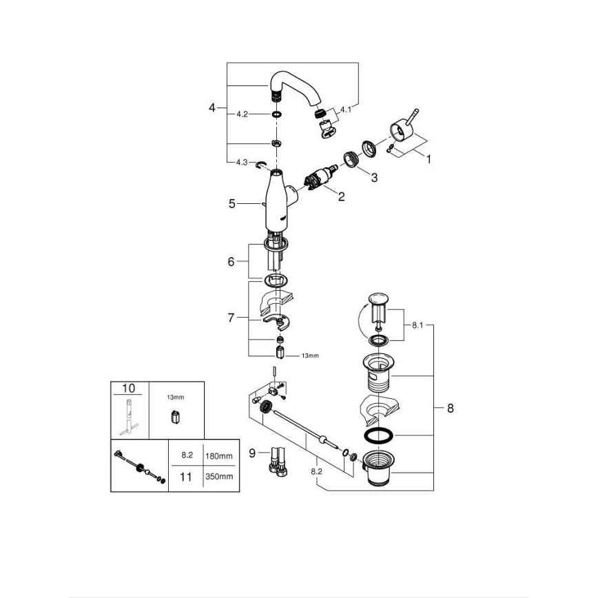 GROHE 23462AL1 - Armatura za umivalnik ESSENCE, velikost M, grafit