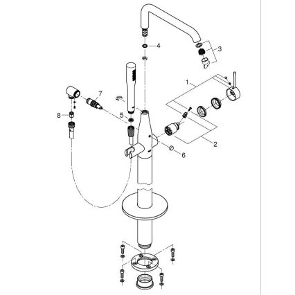 GROHE 23491AL1 - Kopalniška baterija za kad ESSENCE 277 mm grafitna