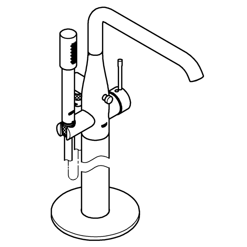 GROHE 23491AL1 - Kopalniška baterija za kad ESSENCE 277 mm grafitna