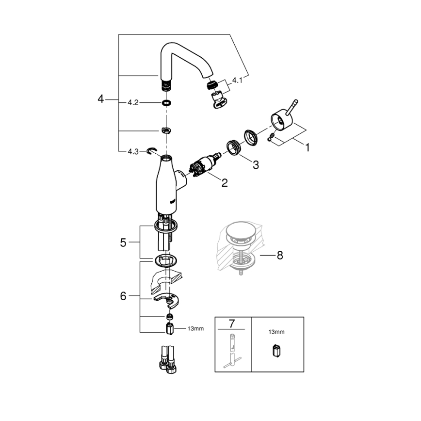 GROHE 23541001 - Umivalniška armatura ESSENCE DN 15, sijajni krom