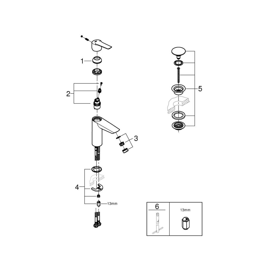 GROHE 235752432 - Umivalniška baterija START 192 mm črna