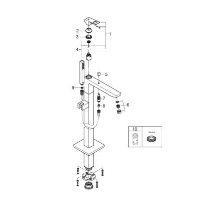 GROHE 23672001 - EUROCUBE armatura za kad, 298 mm, sijajni krom