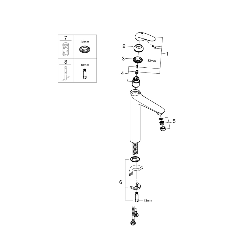 GROHE 23719003 - Umivalniška baterija EUROSTYLE XL, sijajni krom