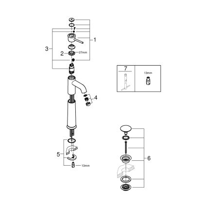 GROHE 23784000 - Armatura za umivalnik START CLASSIC 357 mm, sijajni krom