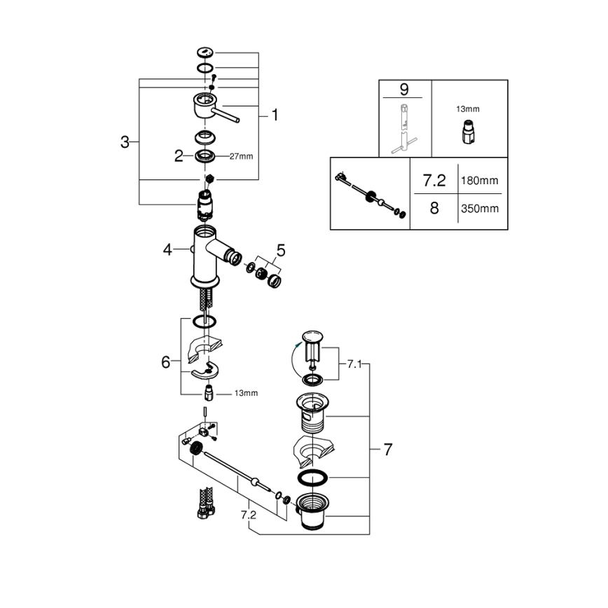GROHE 23785000 - Armatura za bide START CLASSIC sijajni krom