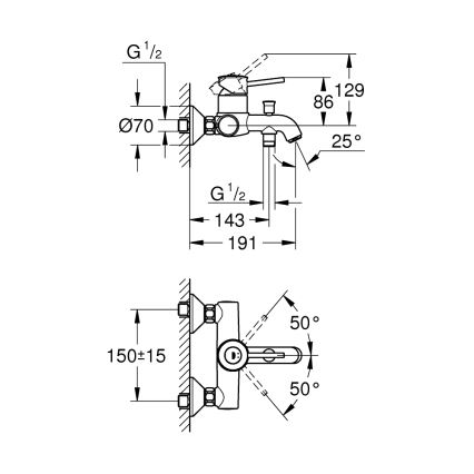 GROHE 23787000 - Kopalniška armatura START CLASSIC DN 15 sijajni krom