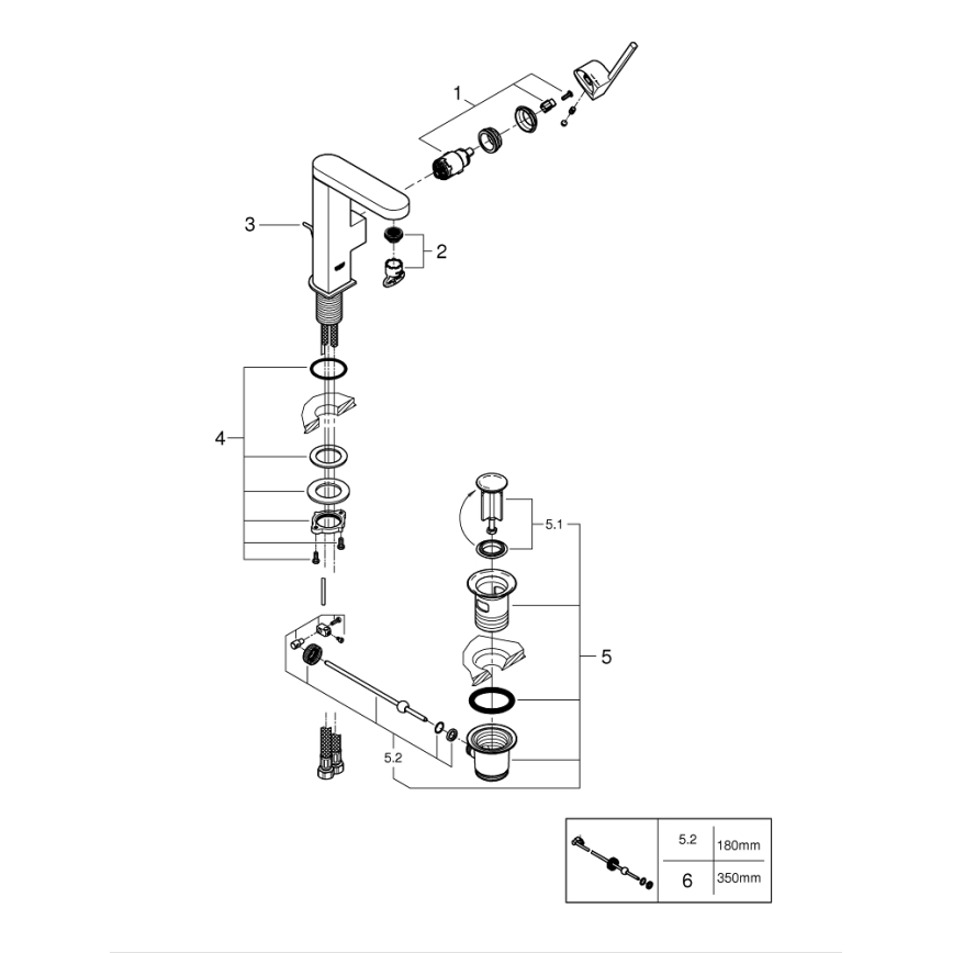 GROHE 23871003 - Mešalna baterija za umivalnik PLUS velikost M sijajni krom