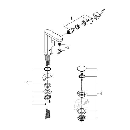 GROHE 23872003 - Mešalnik za umivalnik PLUS M, sijajni krom