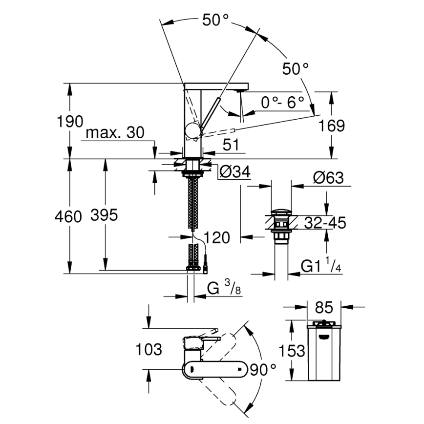 GROHE 23958003 - Armatura PLUS velikost M sijajni krom