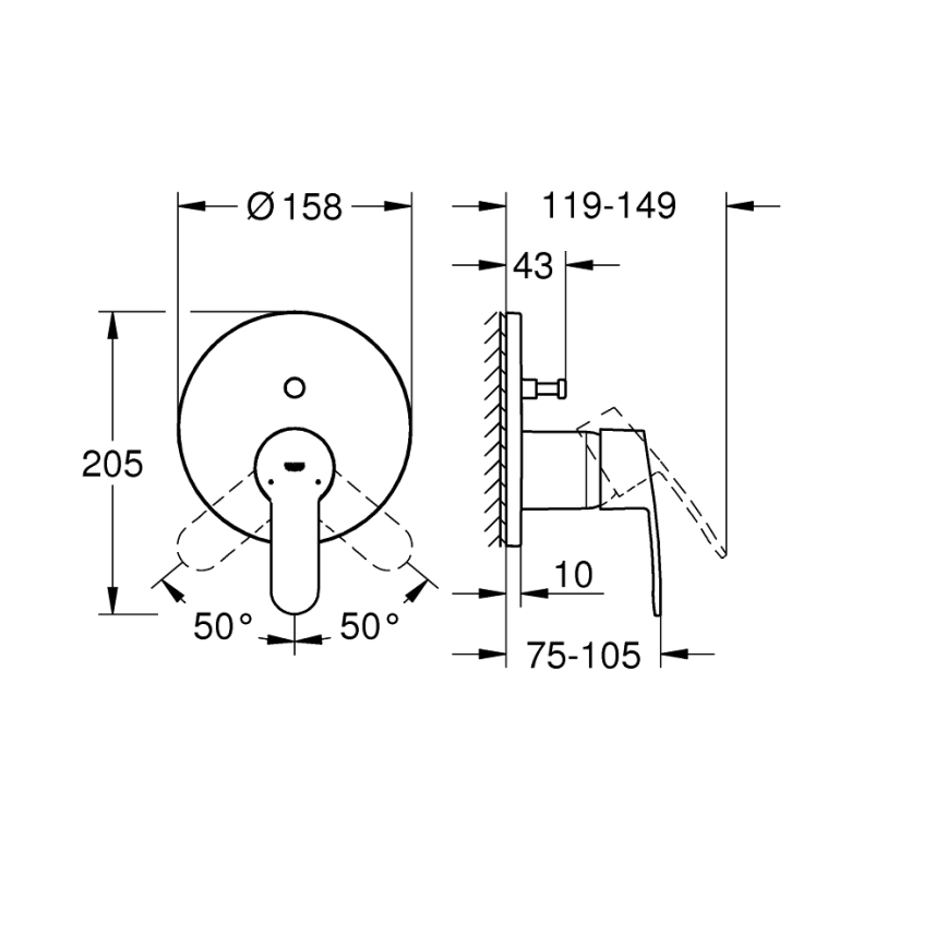 GROHE 24052002 - Armatura EUROSTYLE COSMOPOLITAN v sijajnem kromu