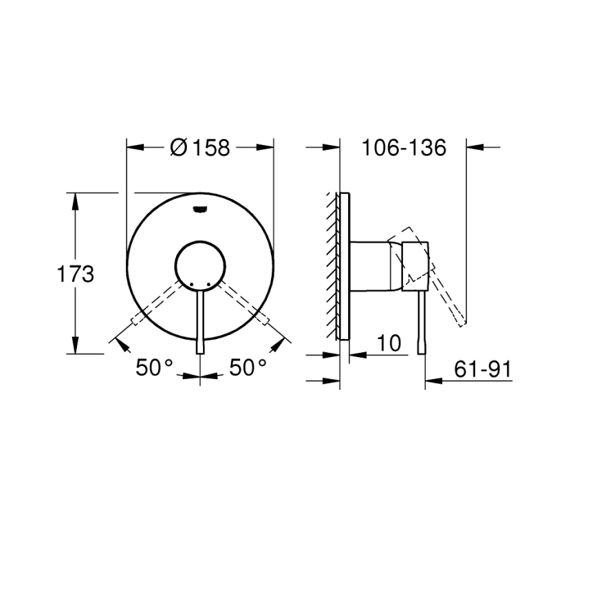 GROHE 24057GN1 - Tuš mešalnik ESSENCE, brušeno zlato