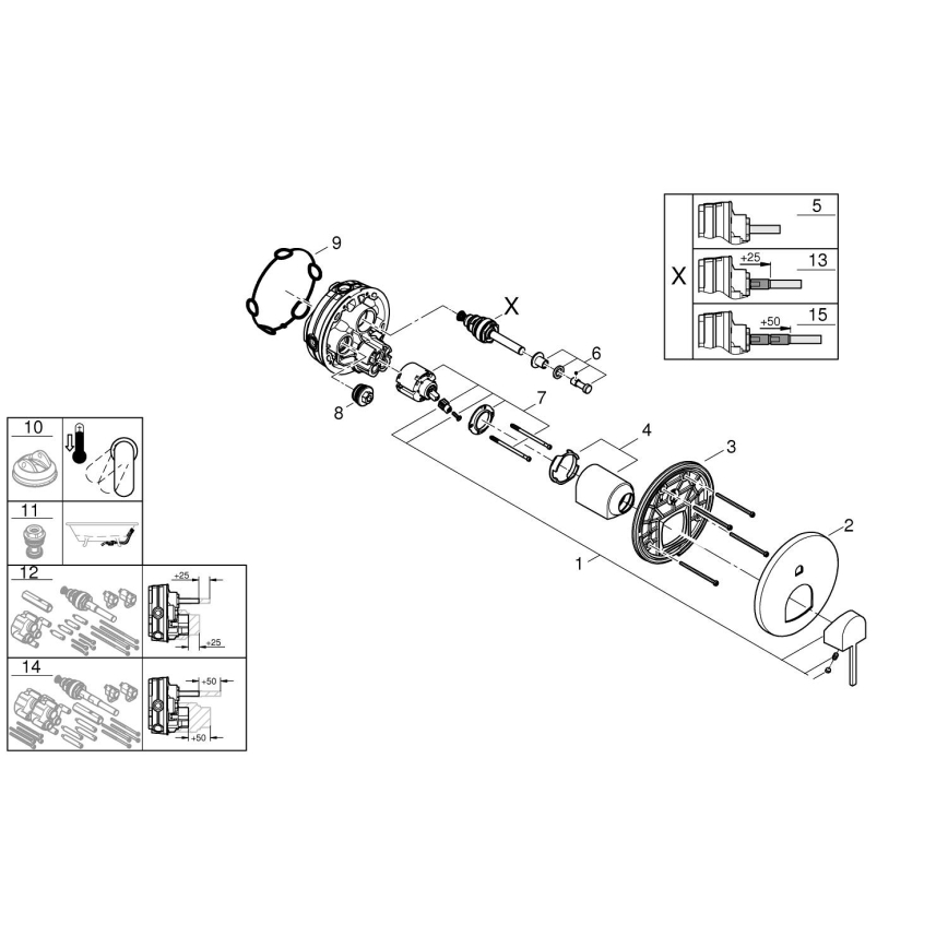 GROHE 24060003 - Kopalniška baterija PLUS, sijajni krom