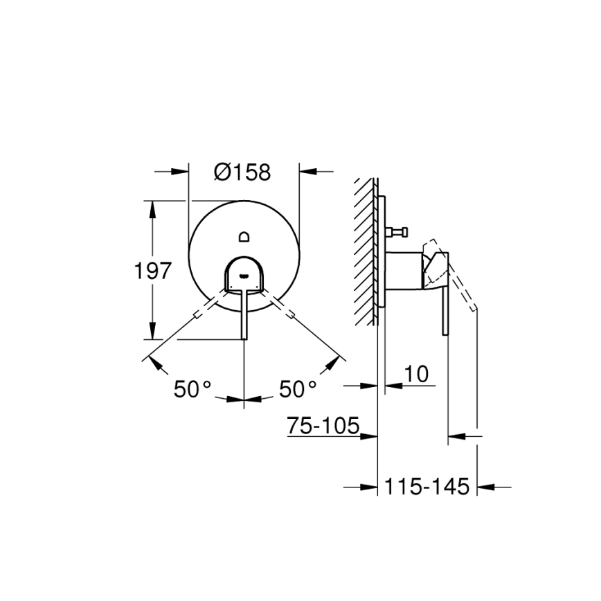 GROHE 24060003 - Mešalna baterija PLUS, poliran krom