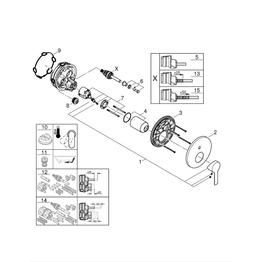 GROHE 24064001 - Baterija LINEARE, sijajni krom